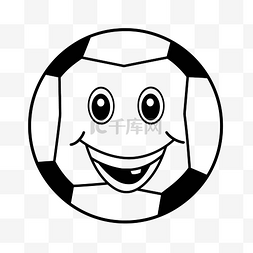足球页面一个带笑脸的足球，为孩