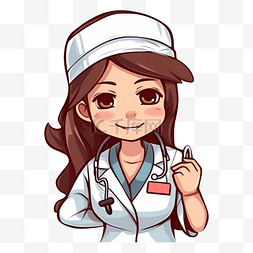 护士卡通图像图片_护士节护士手拿绑带图案