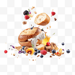 早午餐卡通图片_食物面包水果早午餐