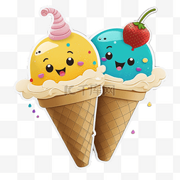 樱桃图案图片_夏天草莓冰淇淋图案