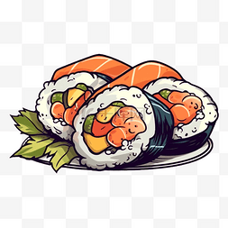鱼籽米饭图片_食物寿司盘装图案