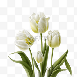 盛开的白色花朵图片_郁金香鲜花白色