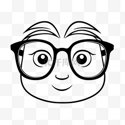 一个戴眼镜的男人的黑白卡通头像