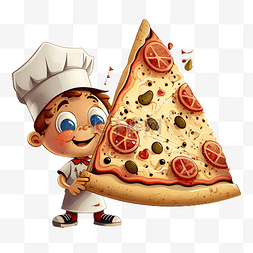 小吃卡通厨师图片_儿童厨师披萨美食快餐卡通可爱创