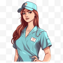 护士节帽子图片_护士节护士插画