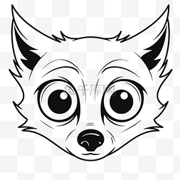 狼素描黑白图片_一只睁着眼睛的狐狸图像，用于着