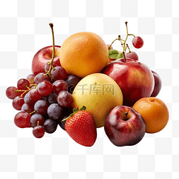 红色果实的边框图片_水果葡萄草莓透明