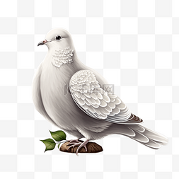 白的羽毛图片_鸽子树叶卡通白底透明