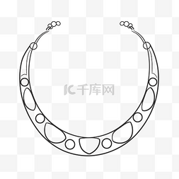 在白色背景轮廓草图上绘制项链 