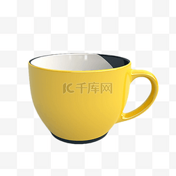 小杯饮品图片_咖啡杯黄色立体