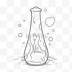 黑色水气泡图片_一个大瓶子的简单手绘图，上面有