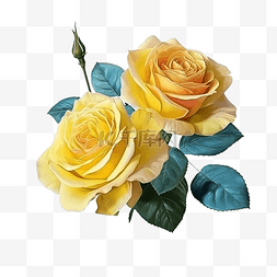 玫瑰黄色图片_玫瑰黄色绿叶