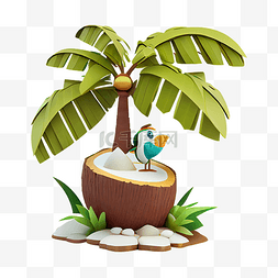椰子树树木图片_夏天椰子树卡通