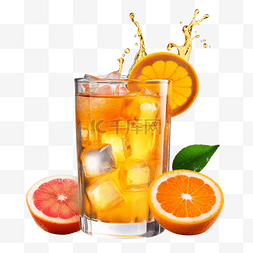橙汁饮料夏季透明