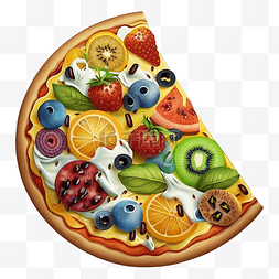 比萨美味水果半圆形图案