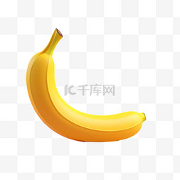 AICG新鲜香蕉元素立体免抠图案