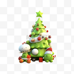 立体圣诞树图片_圣诞节卡通立体圣诞树