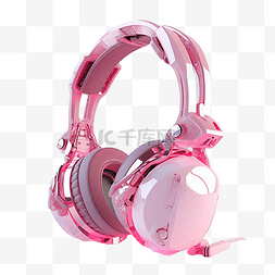 耳机形状图片_耳机发光粉色