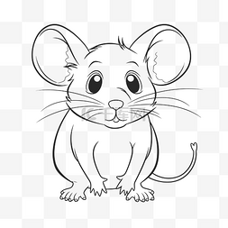 鼠标白图片_在白色背景轮廓草图上隔离的鼠标