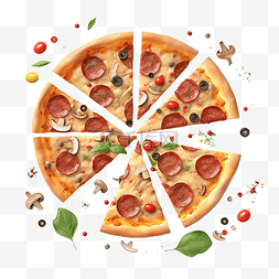 切开的披萨图片_披萨切开的食物