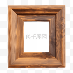 简单长方形框图片_木质木纹相框立体插画