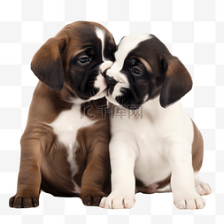 两只可爱的拳师犬幼犬