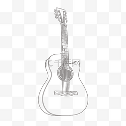 线条图上显示了一把吉他轮廓草图