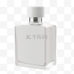 白色瓶子包装样机图片_高级简约香水护肤品3d立体香水样