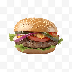 汉堡美食插画