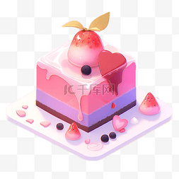 蛋糕手繪图片_奶油草莓蛋糕