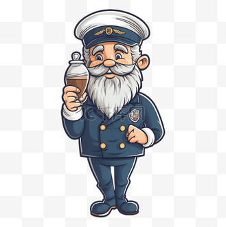 老土豆图片素材_卡通人物手办老船长图案