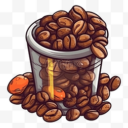 咖啡豆罐子图案