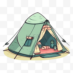 帐篷浅绿色图案