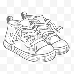 童鞋运动鞋图片_童鞋轮廓素描画 向量
