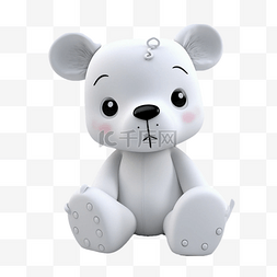 3d动物玩具图片_3d玩偶白色小熊可爱立体