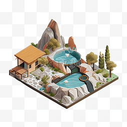 夏季旅游山庄泳池