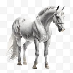 馬頭图片_马动物白色漂亮的插画