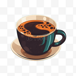 咖啡图案底纹图片_咖啡杯欧式轻奢大众陶瓷杯
