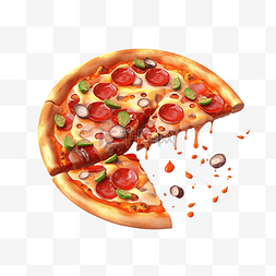 火腿披萨图片_披萨红色美味