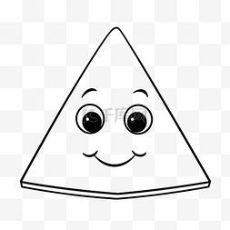 三角形的脸与眼睛轮廓素描 向量