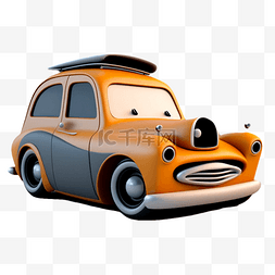玩具小汽车图片_3d黄色黑色的卡通车立体