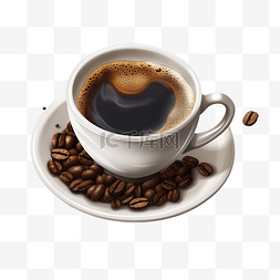 拉花卡布奇诺图片_拿铁咖啡豆咖啡透明