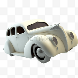 玩具小汽车图片_3d白色轮子搞怪卡通车立体