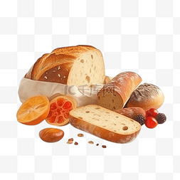 早餐美图图片_面包水果干粮