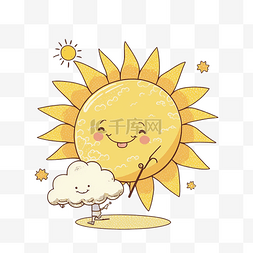 开心的太阳图片_太阳与云朵开心游戏笑脸