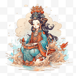 蓝色古典波纹图片_妈祖日黄色海浪