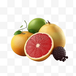 美食插图图片_水果柚子肉红色