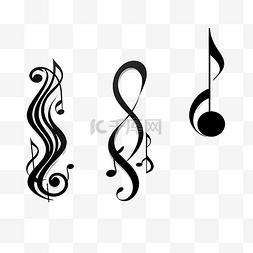 音乐创意边框图片_音符黑色漂浮的符号