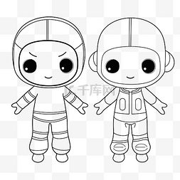 太空制服中的两部卡通着色页新 23