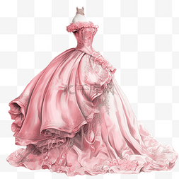 粉色的长裙图片_礼服粉色华丽